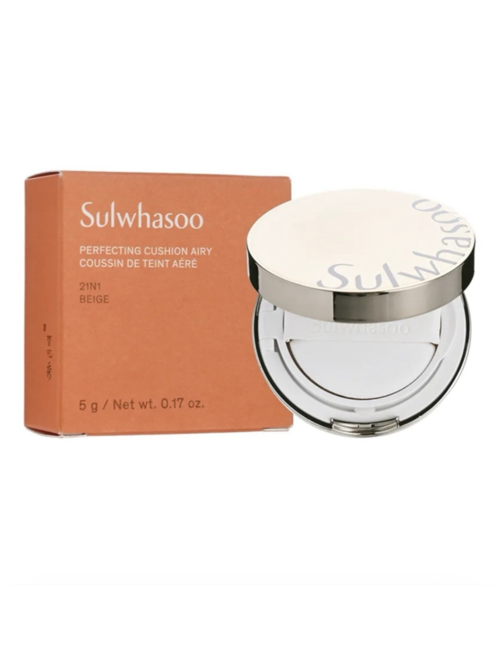 Sulwhasoo New Perfecting MINI Cushion AIRY 5g Glow&Natural, Shade 21N1